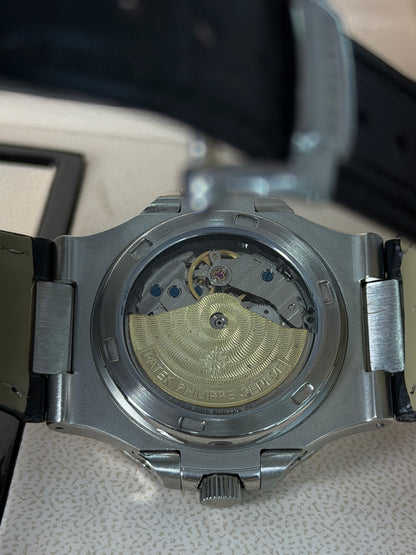 Nautilus Moonphase Negro Correa Cuero