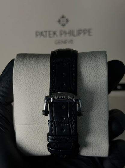 Nautilus Moonphase Negro Correa Cuero